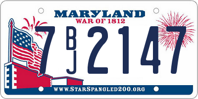 MD license plate 7BJ2147