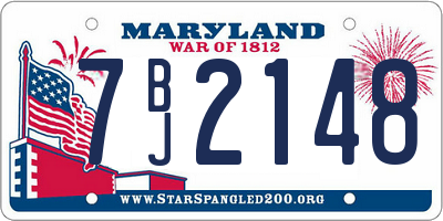 MD license plate 7BJ2148