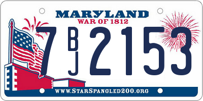 MD license plate 7BJ2153