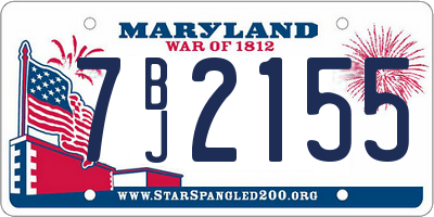 MD license plate 7BJ2155