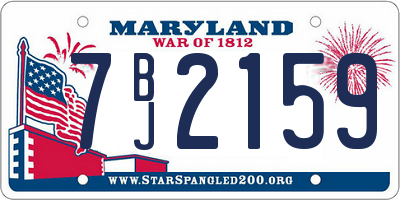 MD license plate 7BJ2159
