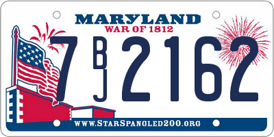 MD license plate 7BJ2162