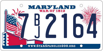 MD license plate 7BJ2164