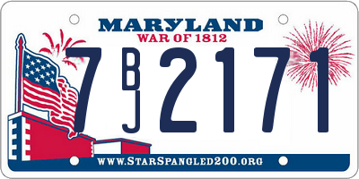 MD license plate 7BJ2171