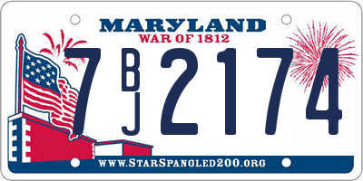 MD license plate 7BJ2174