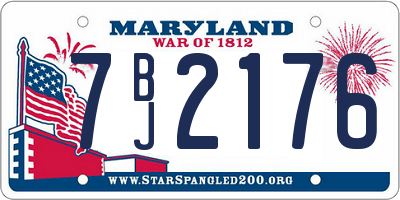 MD license plate 7BJ2176