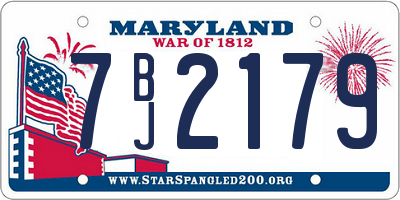 MD license plate 7BJ2179