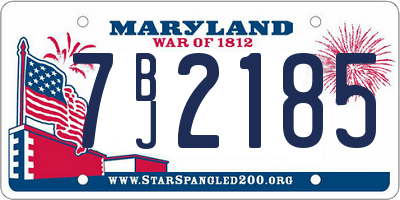 MD license plate 7BJ2185