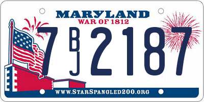 MD license plate 7BJ2187