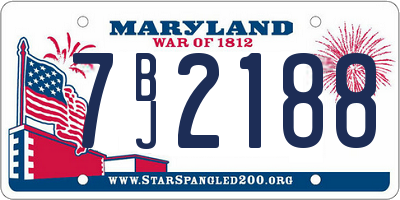 MD license plate 7BJ2188
