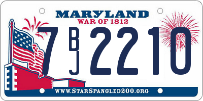 MD license plate 7BJ2210