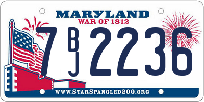 MD license plate 7BJ2236