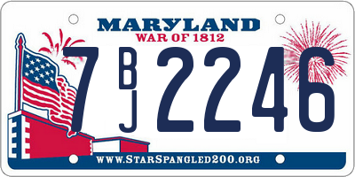 MD license plate 7BJ2246
