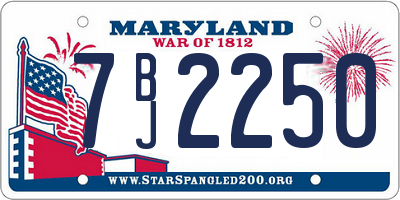 MD license plate 7BJ2250