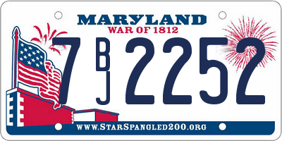 MD license plate 7BJ2252