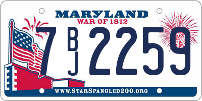 MD license plate 7BJ2259