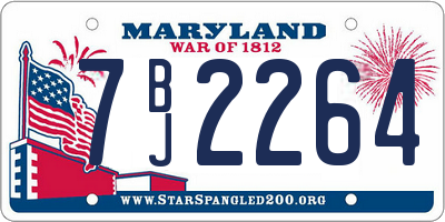 MD license plate 7BJ2264