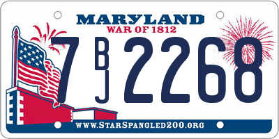 MD license plate 7BJ2268