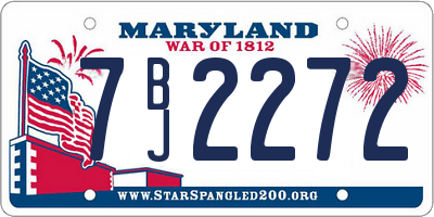 MD license plate 7BJ2272