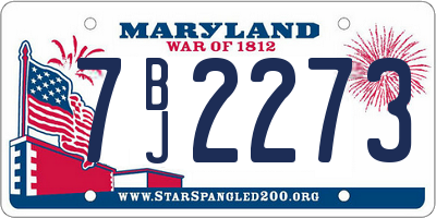 MD license plate 7BJ2273