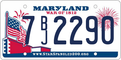 MD license plate 7BJ2290