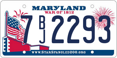 MD license plate 7BJ2293