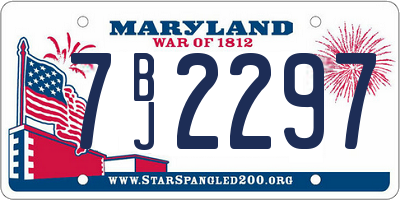 MD license plate 7BJ2297