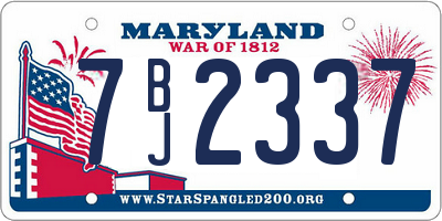 MD license plate 7BJ2337