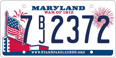 MD license plate 7BJ2372