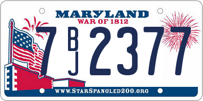 MD license plate 7BJ2377