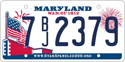 MD license plate 7BJ2379