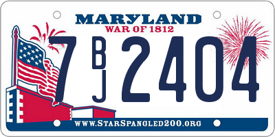 MD license plate 7BJ2404
