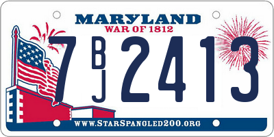 MD license plate 7BJ2413