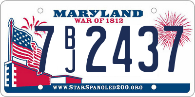 MD license plate 7BJ2437