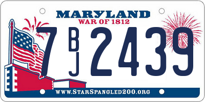 MD license plate 7BJ2439