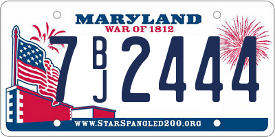MD license plate 7BJ2444