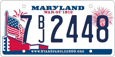 MD license plate 7BJ2448