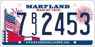 MD license plate 7BJ2453