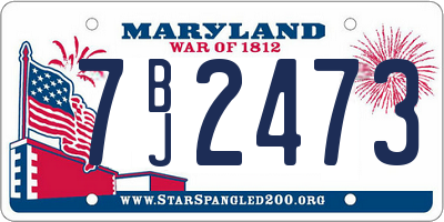 MD license plate 7BJ2473