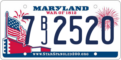 MD license plate 7BJ2520