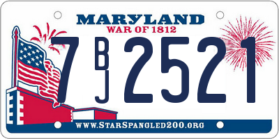 MD license plate 7BJ2521