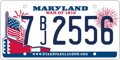 MD license plate 7BJ2556