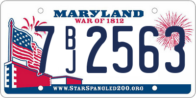 MD license plate 7BJ2563