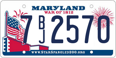 MD license plate 7BJ2570
