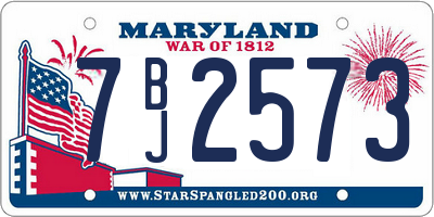 MD license plate 7BJ2573