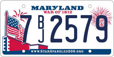 MD license plate 7BJ2579