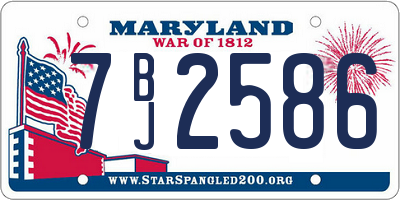 MD license plate 7BJ2586