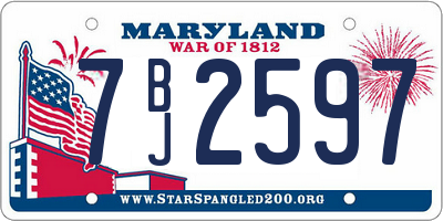 MD license plate 7BJ2597
