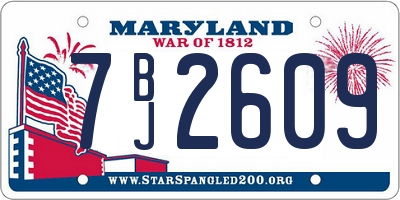 MD license plate 7BJ2609