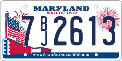 MD license plate 7BJ2613